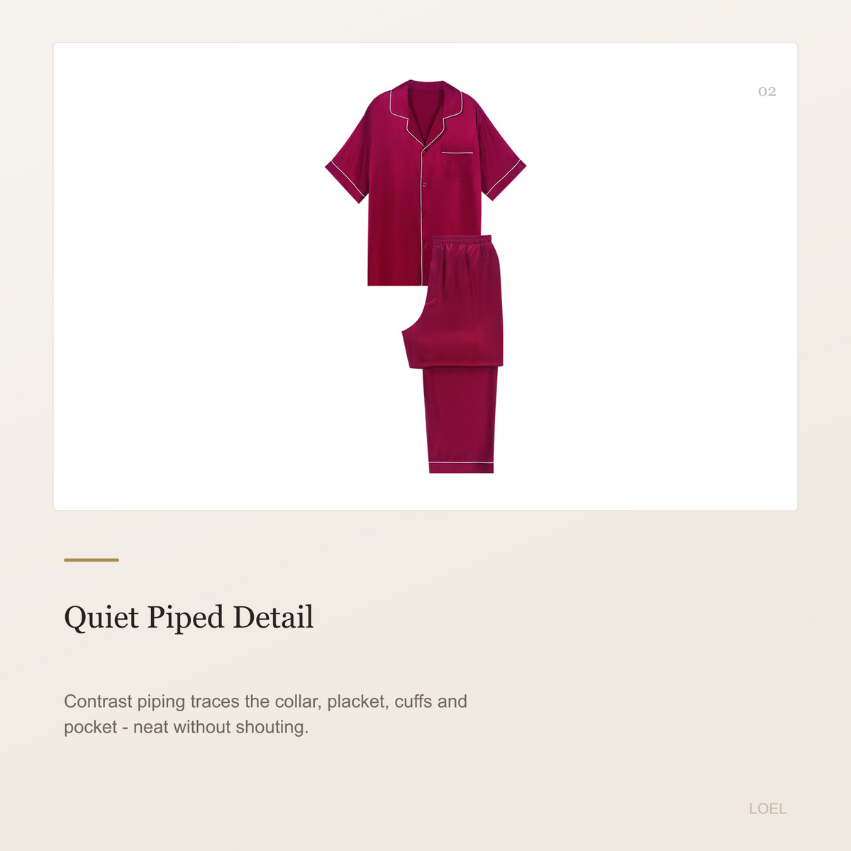 100% Mulberry Silk Short Sleeve and Long Pants Pajama Set for Men - Lightweight Summer Sleepwear - selling point 2