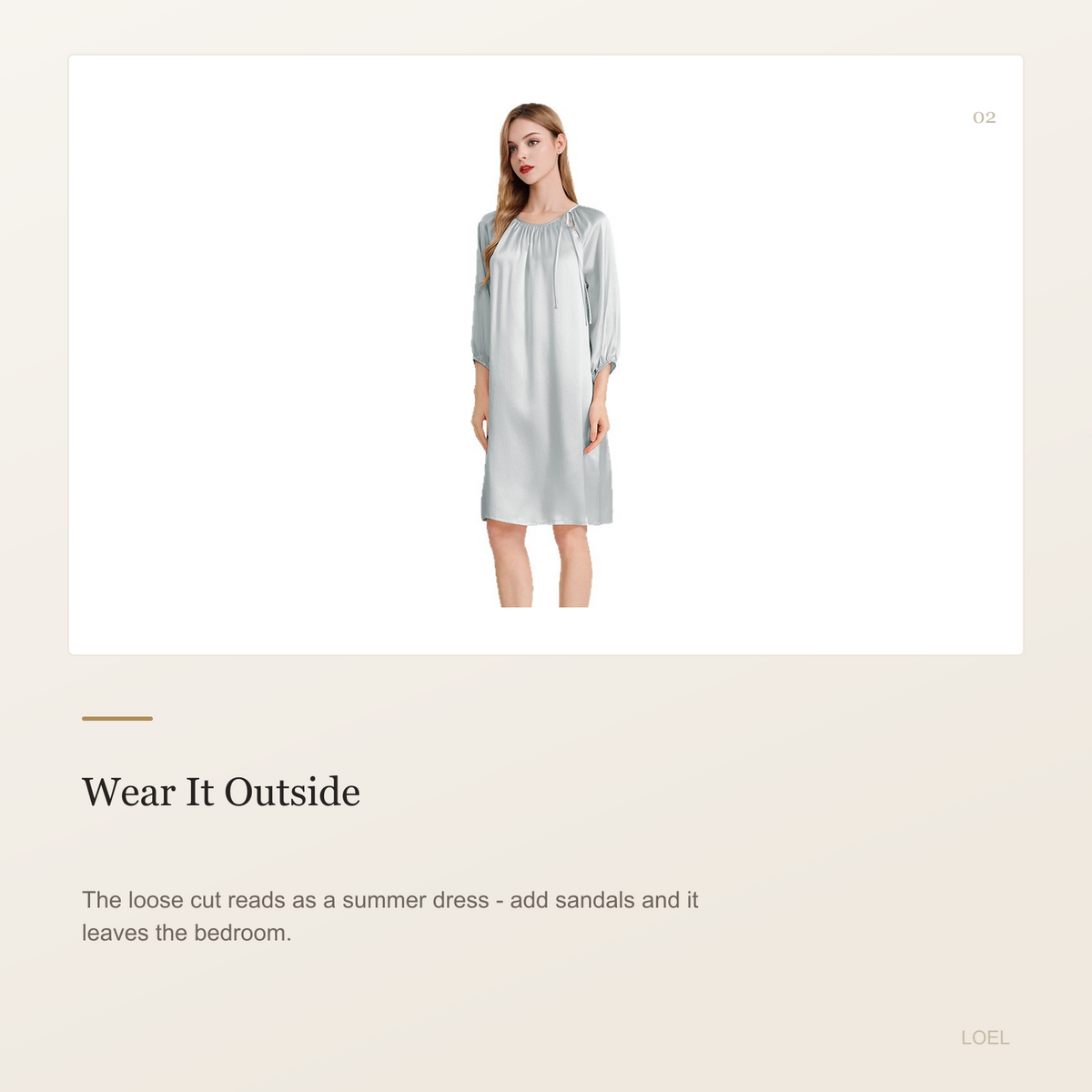 100% Mulberry Silk French Doll Dress Nightgown for Women - Loose-Fit Sleep Dress - selling point 2