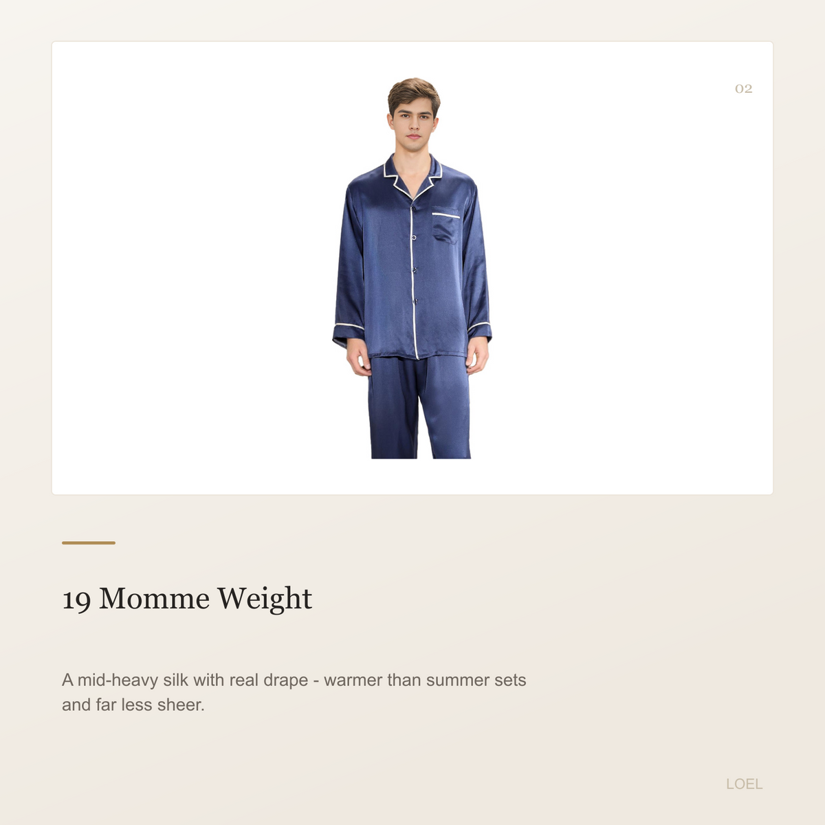 19 Momme 100% Mulberry Silk Pajama Set for Men - Long Sleeve Large Size Loungewear - selling point 2