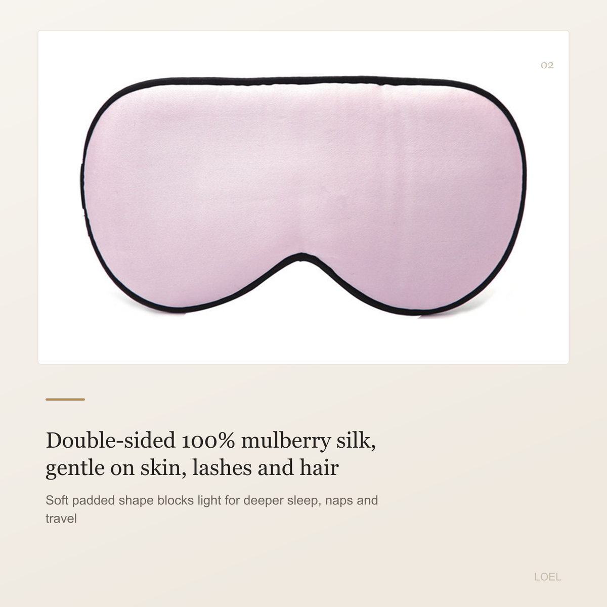 100% Mulberry Silk Sleep Mask for Women - Double-Sided Silk Eye Mask with Adjustable Band - selling point 2