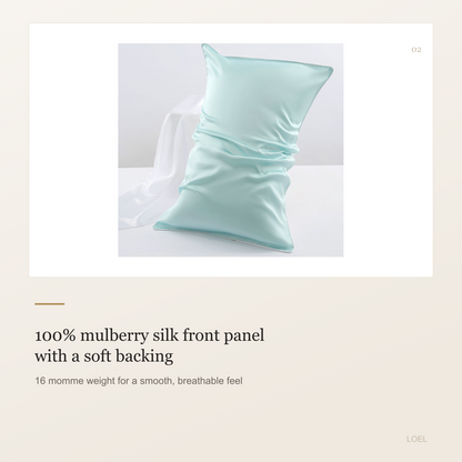 16 Momme 100% Mulberry Silk Pillowcase - 48 x 74 cm Silk Pillow Cover with Envelope Closure - selling point 2
