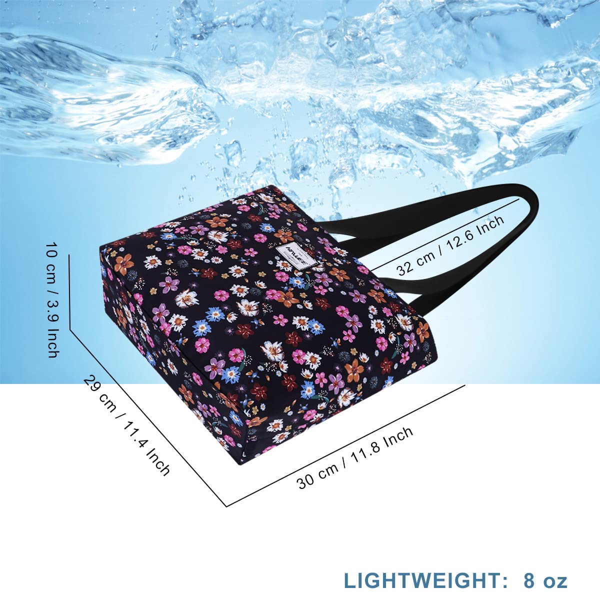 Women's Waterproof Zip-Top Tote Bag with 7 Compartments - Large Travel Shoulder Handbag for Grocery, Beach and Work