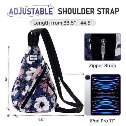 Women's Convertible Sling Bag - Water-Resistant Crossbody Chest Bag and Daypack with Anti-Theft Pocket