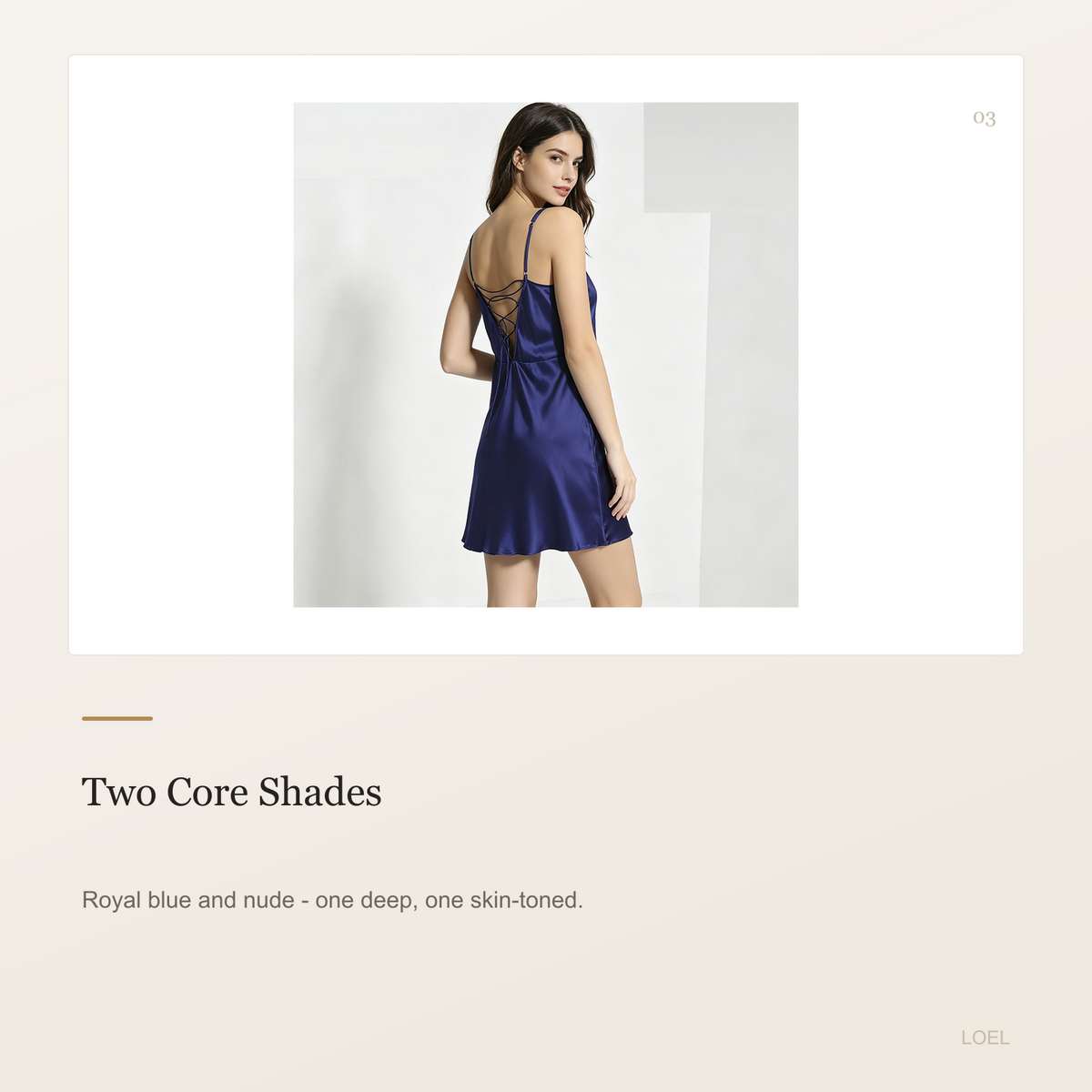 100% Mulberry Silk Backless Slip Dress for Women - Lace-Up Back Mini Nightgown - selling point 3