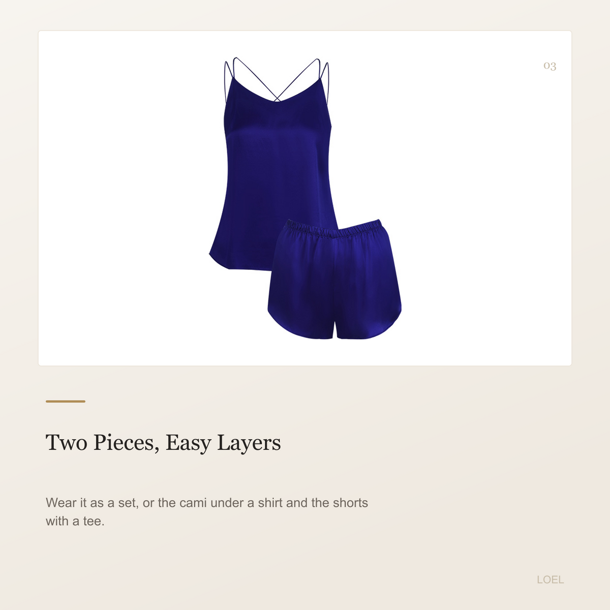 100% Mulberry Silk Cami and Shorts Set for Women - Adjustable Straps Summer Sleepwear - selling point 3