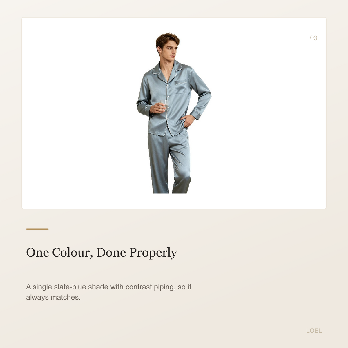 19 Momme 100% Mulberry Silk Pajama Set for Men - Machine Washable Long Sleeve Loungewear - selling point 3