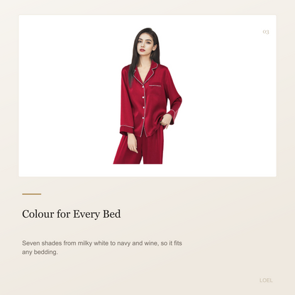 19 Momme 100% Mulberry Silk Pajama Set for Women - Long Sleeve Minimalist Loungewear - selling point 3