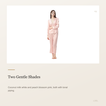 19 Momme 100% Mulberry Silk Pajama Set for Women - Long Sleeve Two-Piece, Sizes S-L - selling point 3