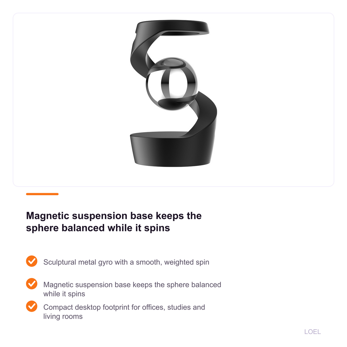 Metal Desktop Suspension Gyro - Kinetic Fidget Toy for Stress Relief and Office Decor - selling point 3