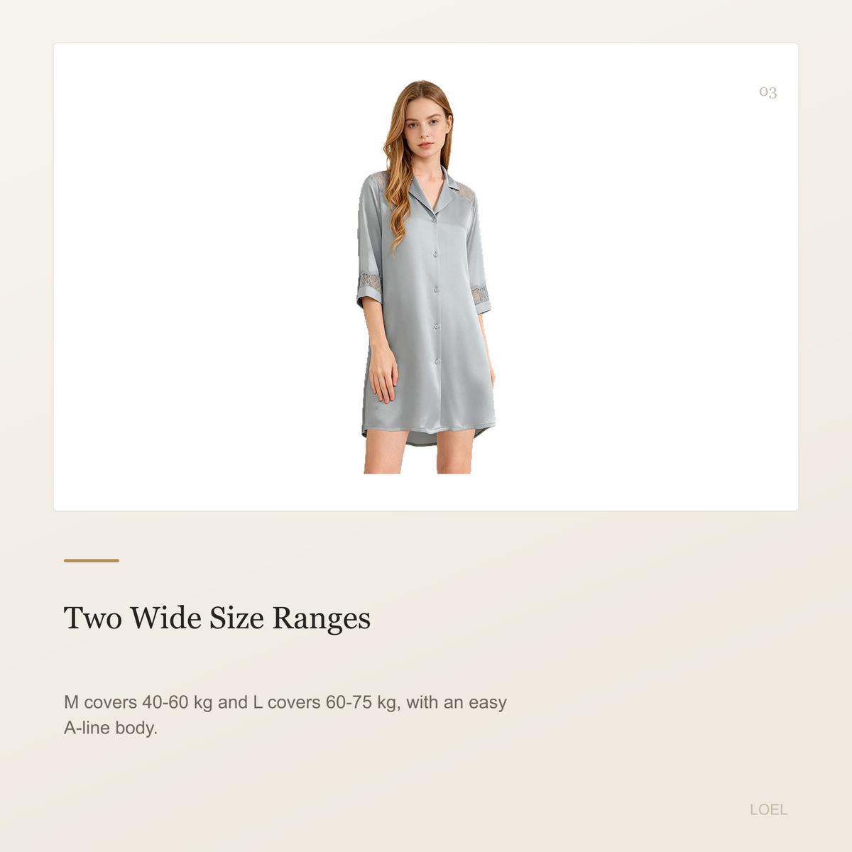 100% Mulberry Silk Shirt Dress Nightgown for Women - Cool-Touch Midi Sleep Dress - selling point 3