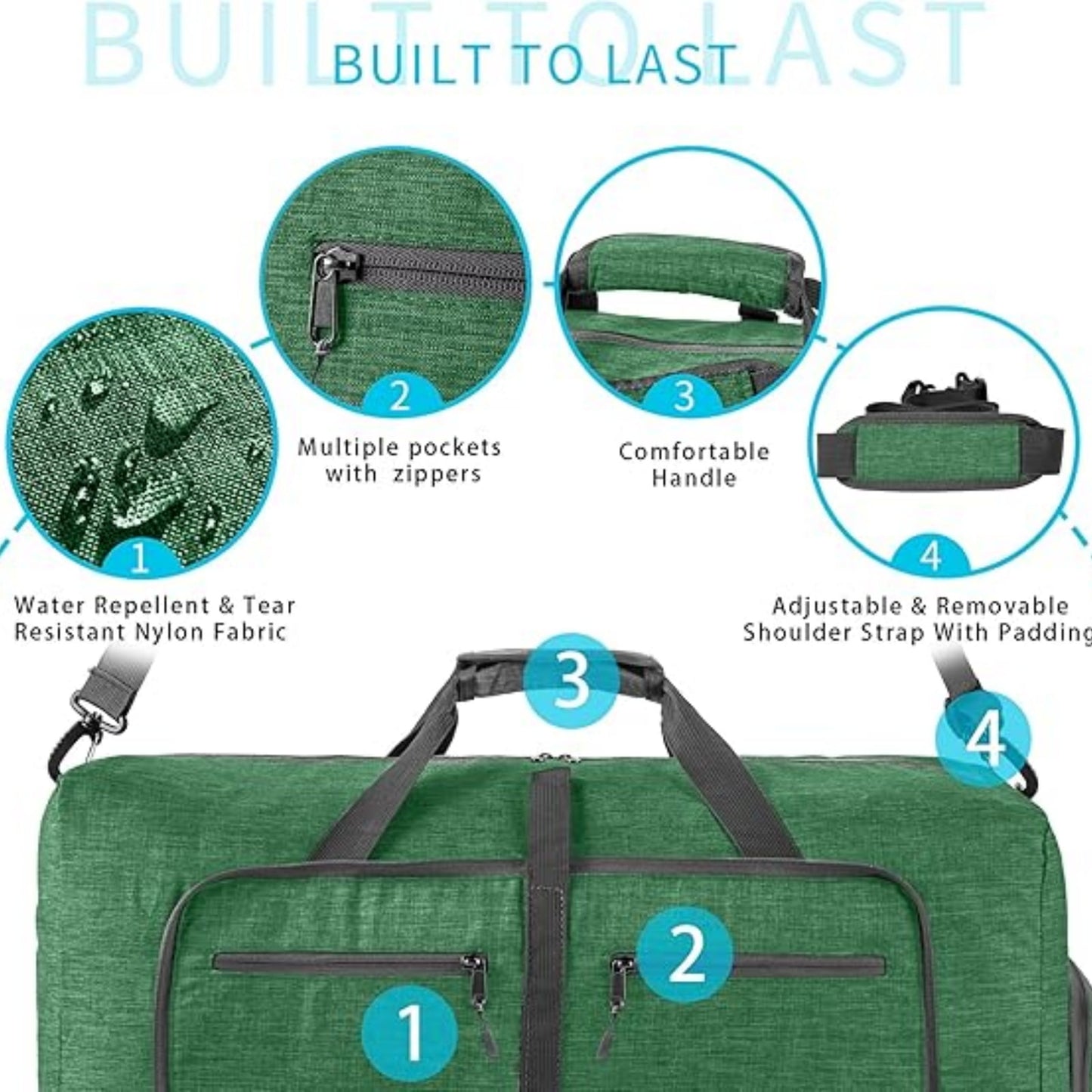 URSOFINE 115L/85L/65L Large Duffle Bag, Foldable Travel Gym Bag with Shoe Compartment, Lightweight Water Repellent Tear Resistant for Camping, Weekender, Overnight Travel