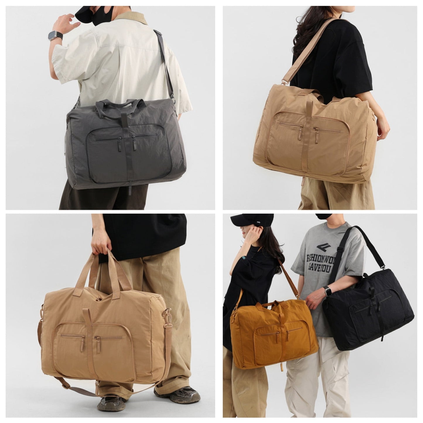 URSOFINE Travel Duffel Bags 35L, Gym Travel Bag & Packable Duffle Bag for Men, Foldable Overnight Weekender Bags for Women & Men with Adjustable Shoulder Strap