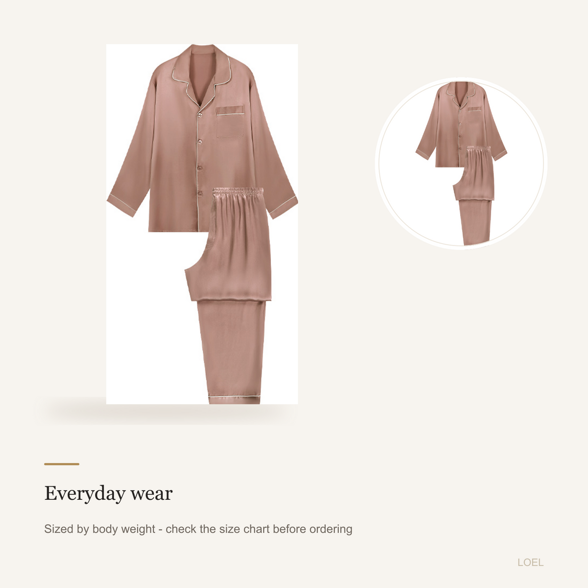 16 Momme 100% Mulberry Silk Pajama Set for Men - Long Sleeve Two-Piece Loungewear - detail 2