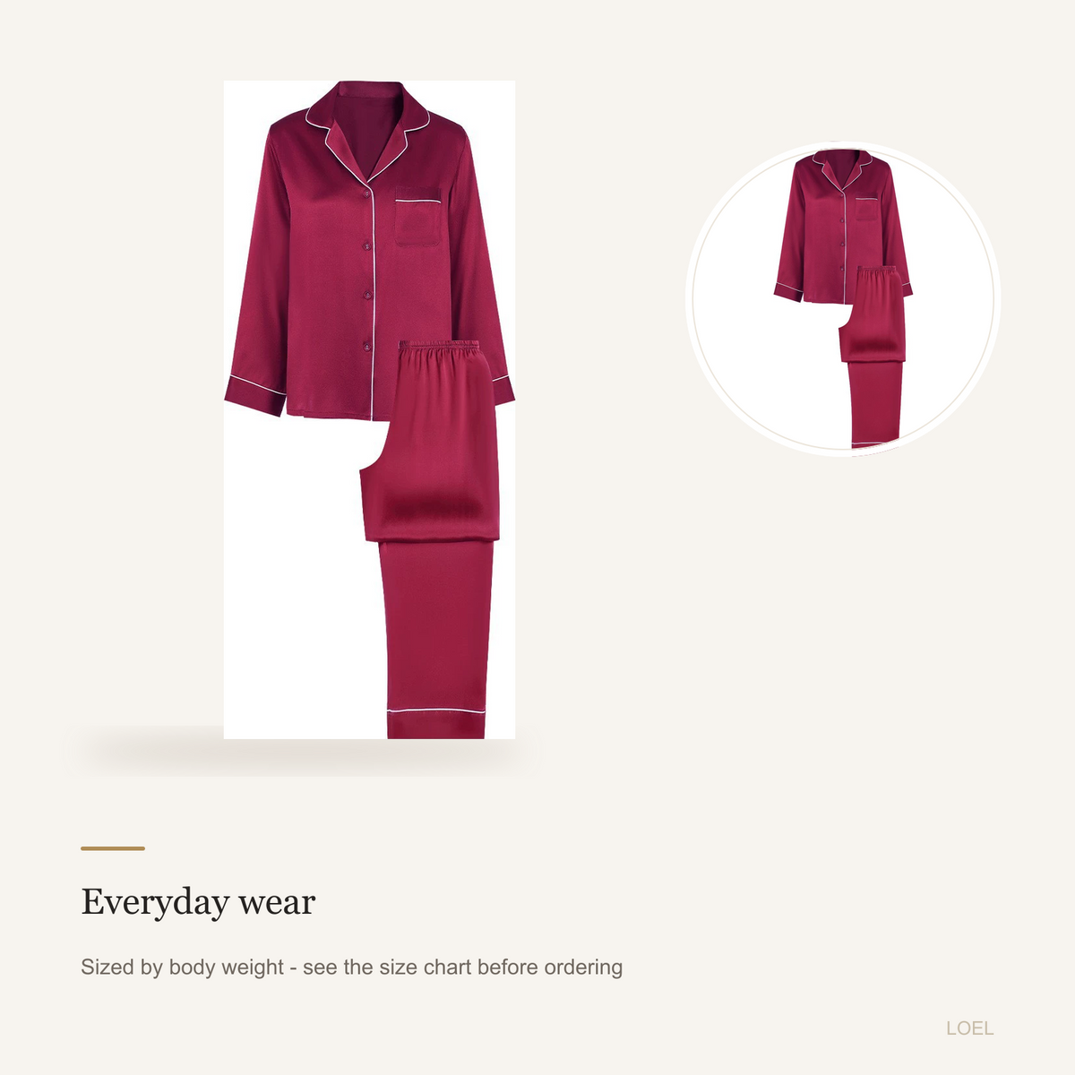 16 Momme 100% Mulberry Silk Pajama Set for Women - Long Sleeve Button-Down Loungewear - detail 2