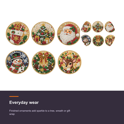 6-Piece Christmas Diamond Painting Ornament Kit - DIY Rhinestone Hanging Decorations - detail 2