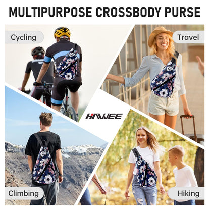 Women's Convertible Sling Bag - Water-Resistant Crossbody Chest Bag and Daypack with Anti-Theft Pocket