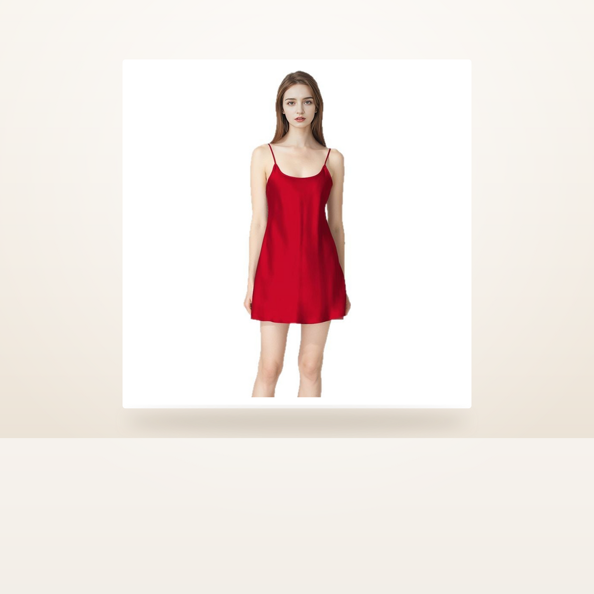 19 Momme 100% Mulberry Silk Slip Nightgown for Women - Satin-Finish Mini Slip - studio scene