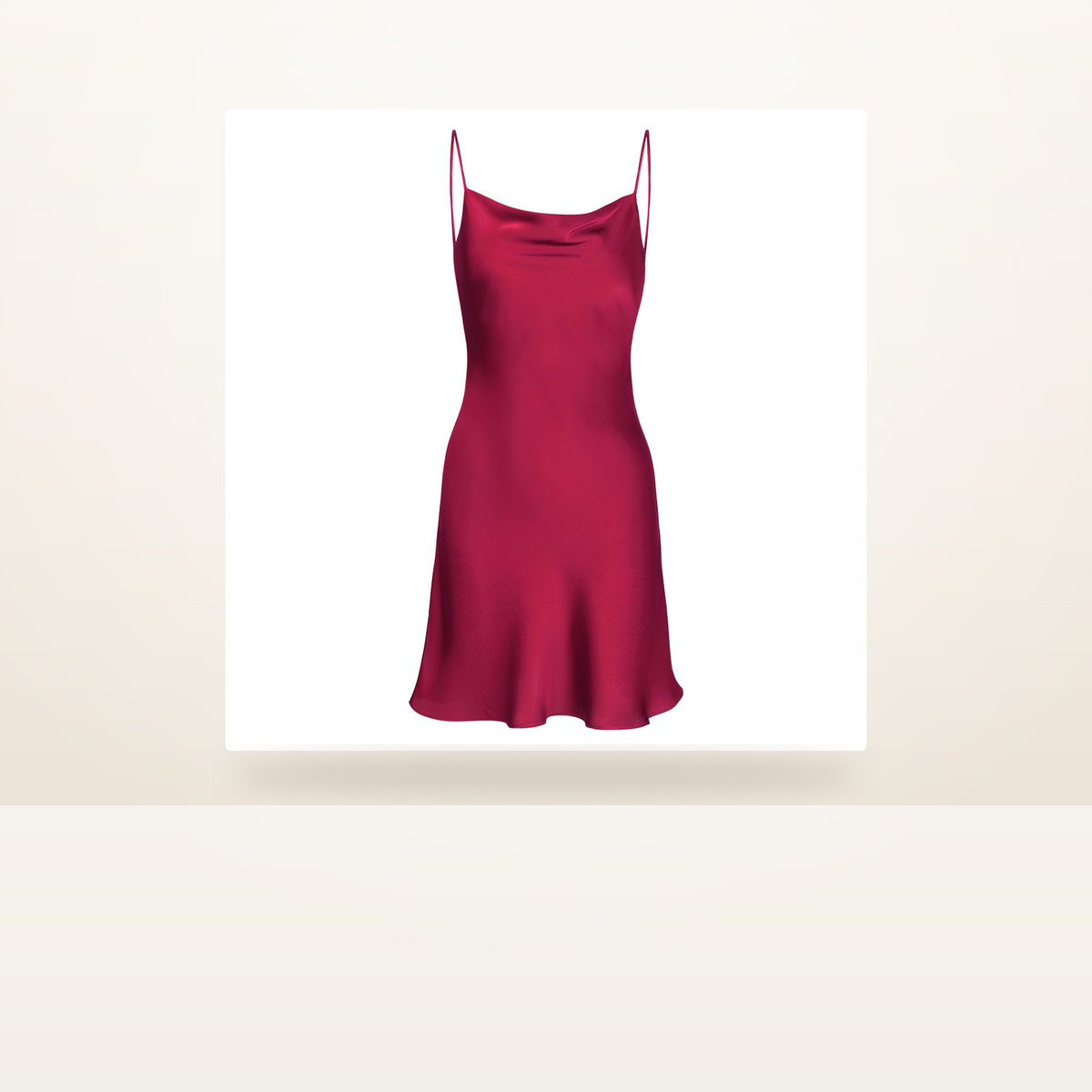 100% Mulberry Silk Slip Nightgown for Women - Cowl Neck Mini Slip Dress - studio scene