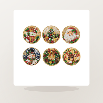 6-Piece Christmas Diamond Painting Ornament Kit - DIY Rhinestone Hanging Decorations - lifestyle scene