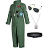 URSOFINE Kids Fighter Pilot Costume - Air Force Flight Suit Roleplay Dress Up with Aviator Accessories for Girls Boys