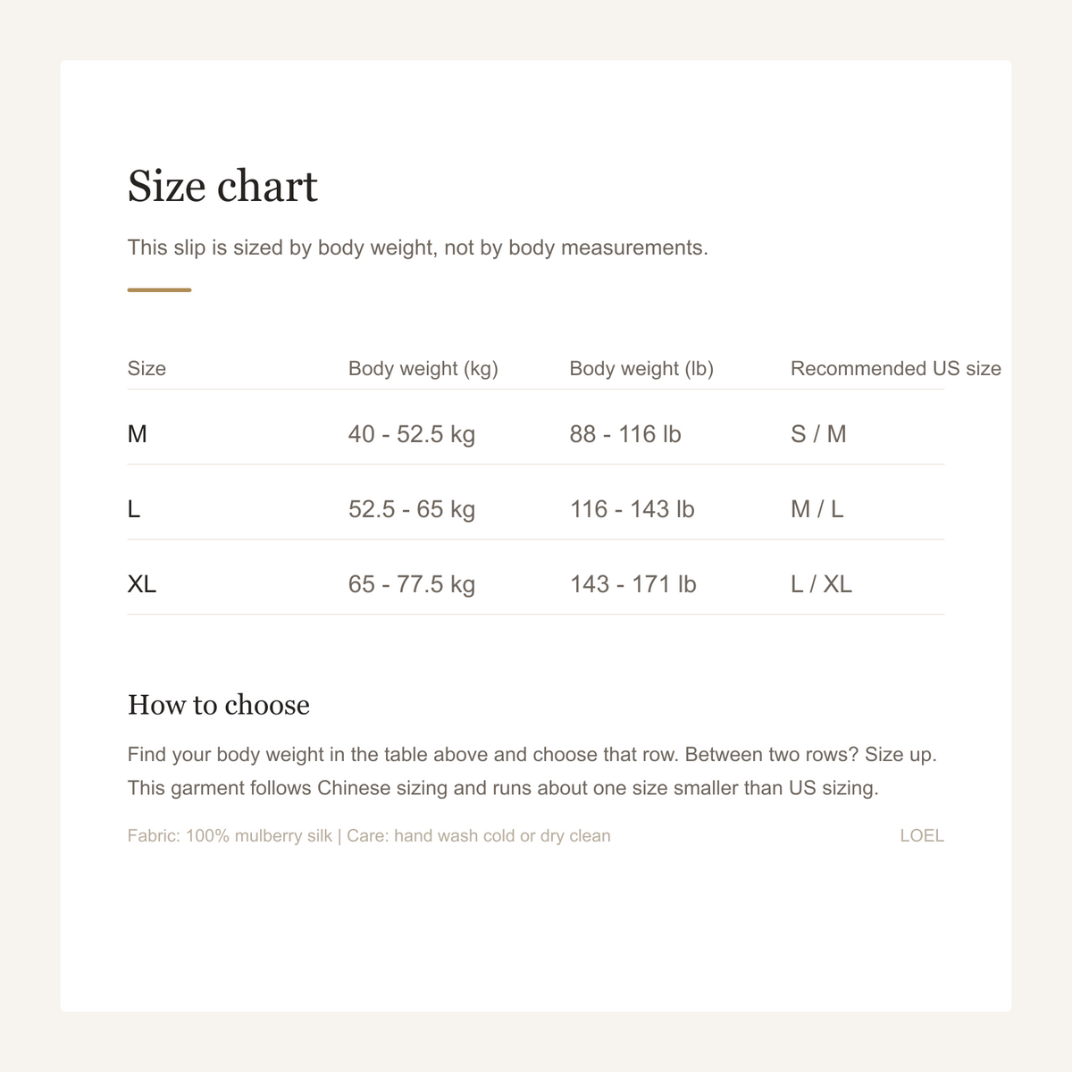 100% Mulberry Silk Backless Slip Dress for Women - Lace-Up Back Mini Nightgown - size chart