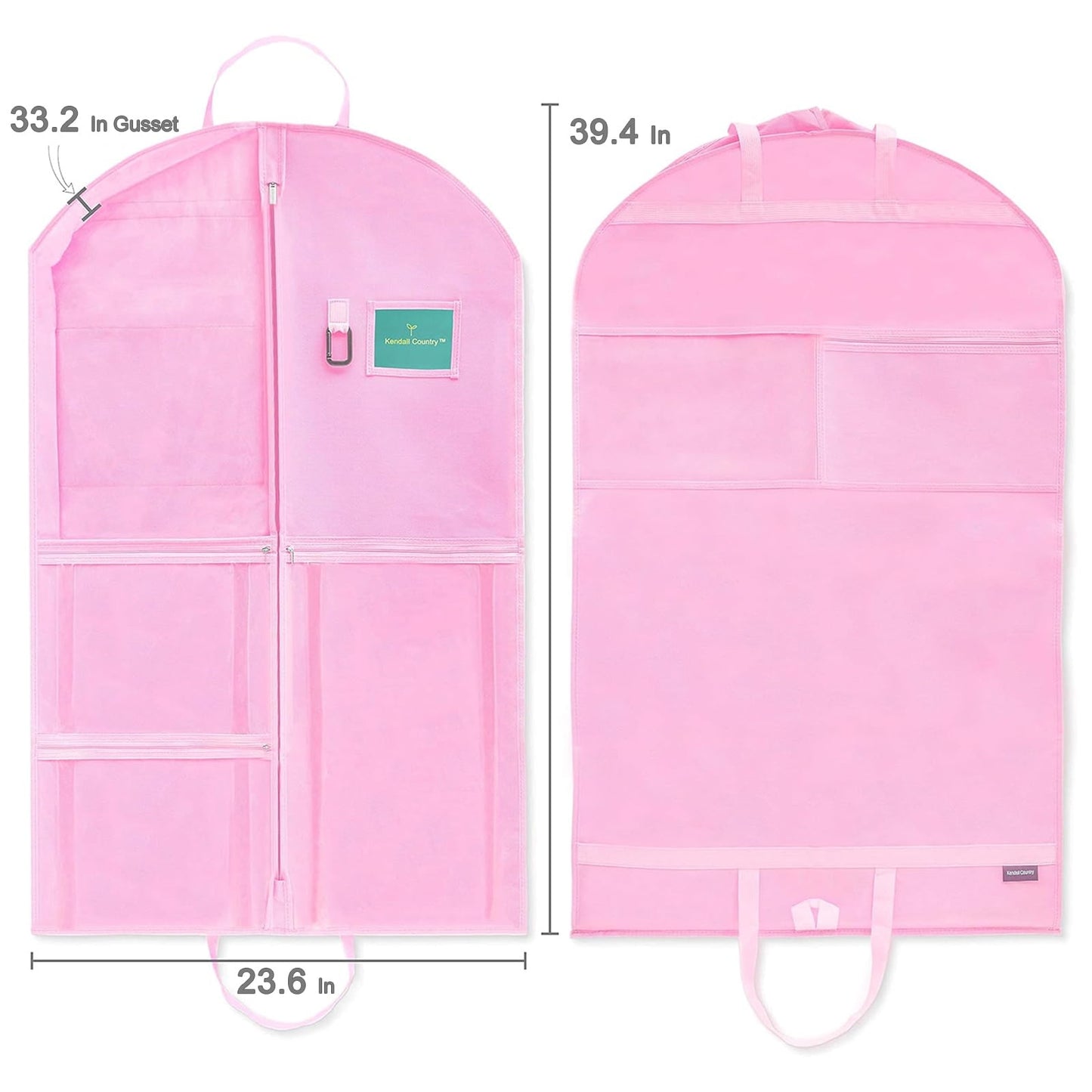 URSOFINE Waterproof Hanging Garment Bag 40 inch Clothes Bag with Gusset, 5 Pockets Side Zip for Dance Costumes Sports Skating Theatre Pageants Cheer Cosplay