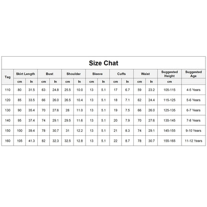 KAWELL Animation Costume Champagne Princess Dress Up, Kids Halloween Cosplay Party Outfit, Academy Uniform School Suits, Evening Gown for Girls 4-12 Years
