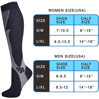 KAWELL 6 Pairs Compression Socks for Women and Men 20-30mmHg Circulation Support Socks
