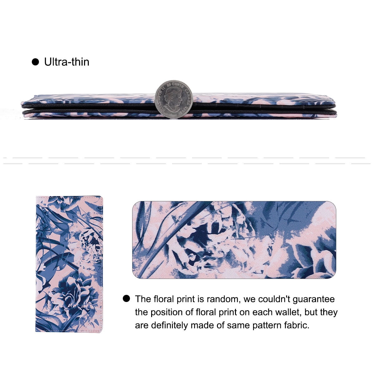 HAWEE Slim Bifold Wallet for Women, RFID Blocking Long Purse Thin Travel Credit Card Holder