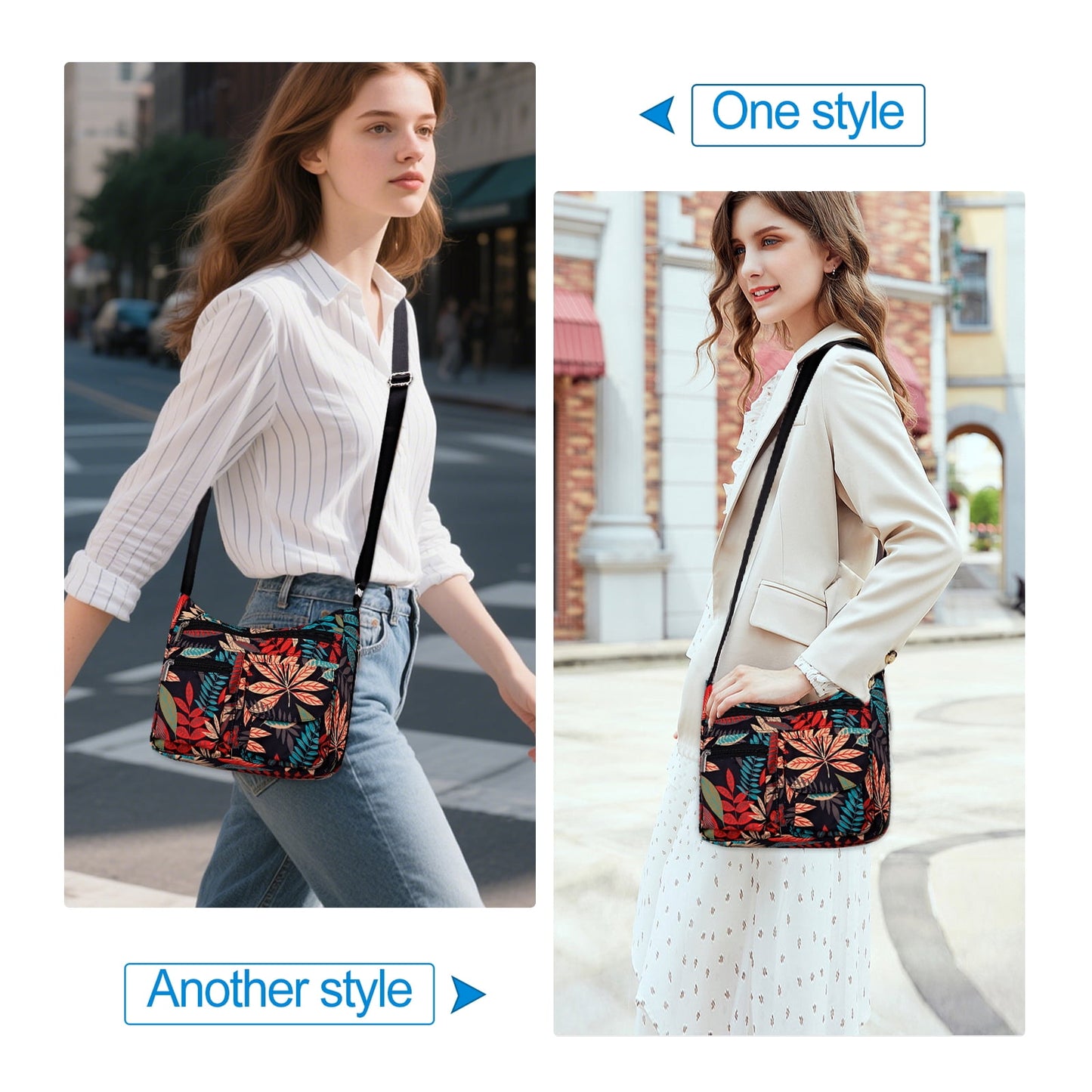 URSOFINE Women's Crossbody Bag Lightweight Ladies Travel Shoulder Messenger Bag with Adjustable Strap & Multiple Pockets Soft Across Bag Purse for Everyday Use (15+)