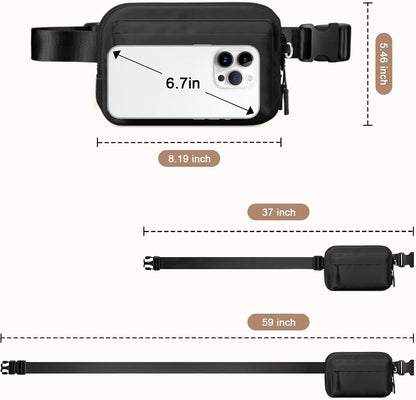 URSOFINE Fanny Pack Men Women Water-resistant with 4 Compartment, Adjustable Lightweight Crossbody Sling Bag for Travel, Gym, Running – Fits Phone & Essentials (Gift Idea)