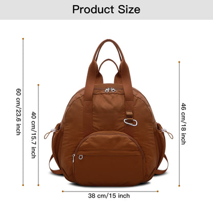 URSOFINE 2-in-1 Recycled Nylon Convertible Backpack Tote Purse for Women, Water-Resistant Handbag with Wet Pocket, Lightweight Foldable Daypack for Commute, College, Gym, and Weekend Travel