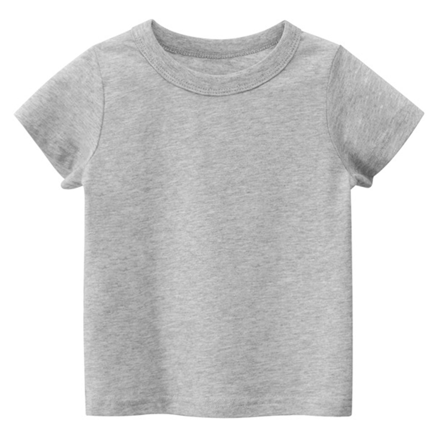 CHOYURME CHONYURM 7 Pack Toddler Boys Solid Short-Sleeve Tee Shirts 100% Cotton Crew Neck T-Shirt for Boys Girls Size 2-7T