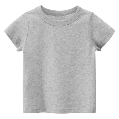 CHOYURME CHONYURM 7 Pack Toddler Boys Solid Short-Sleeve Tee Shirts 100% Cotton Crew Neck T-Shirt for Boys Girls Size 2-7T