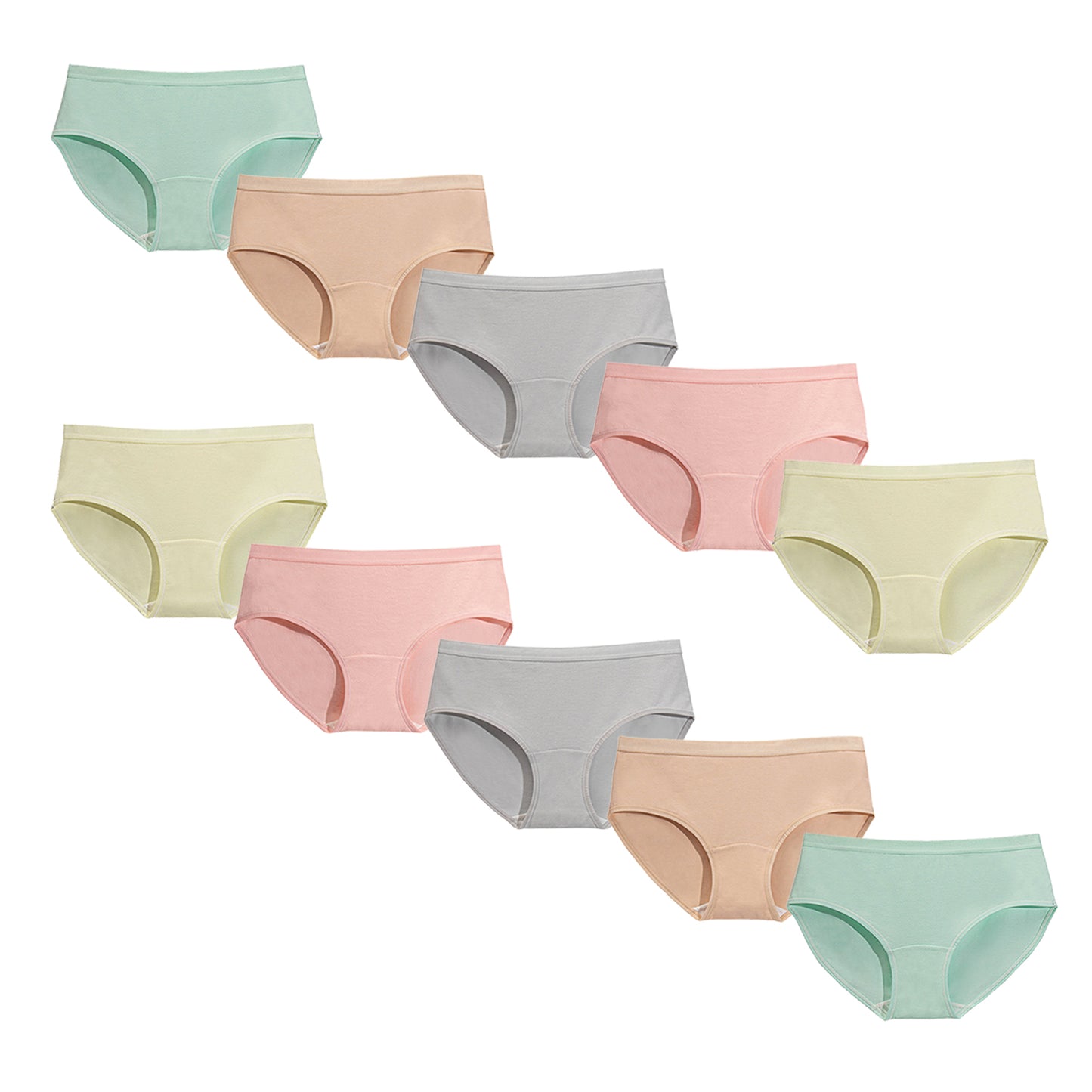 HuaAngel Girls Underwear 6-10 Pack Cotton Soft Stretch Panties Everyday Briefs for School and Play Sizes M-XL