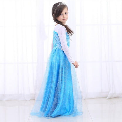 LOEL Girl's Princess Dress Blue Fairy Dress Christmas Birthday Dress Up