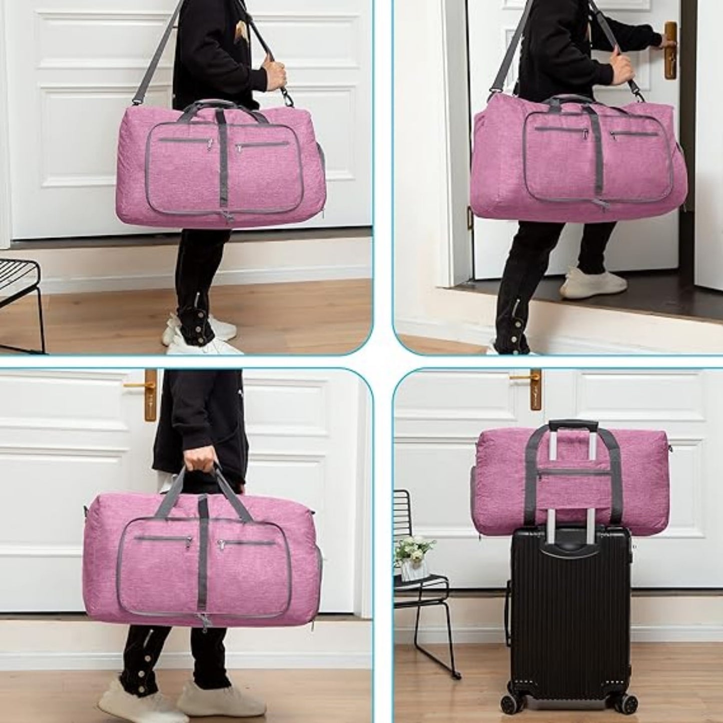 URSOFINE 115L/85L/65L Large Duffle Bag, Foldable Travel Gym Bag with Shoe Compartment, Lightweight Water Repellent Tear Resistant for Camping, Weekender, Overnight Travel