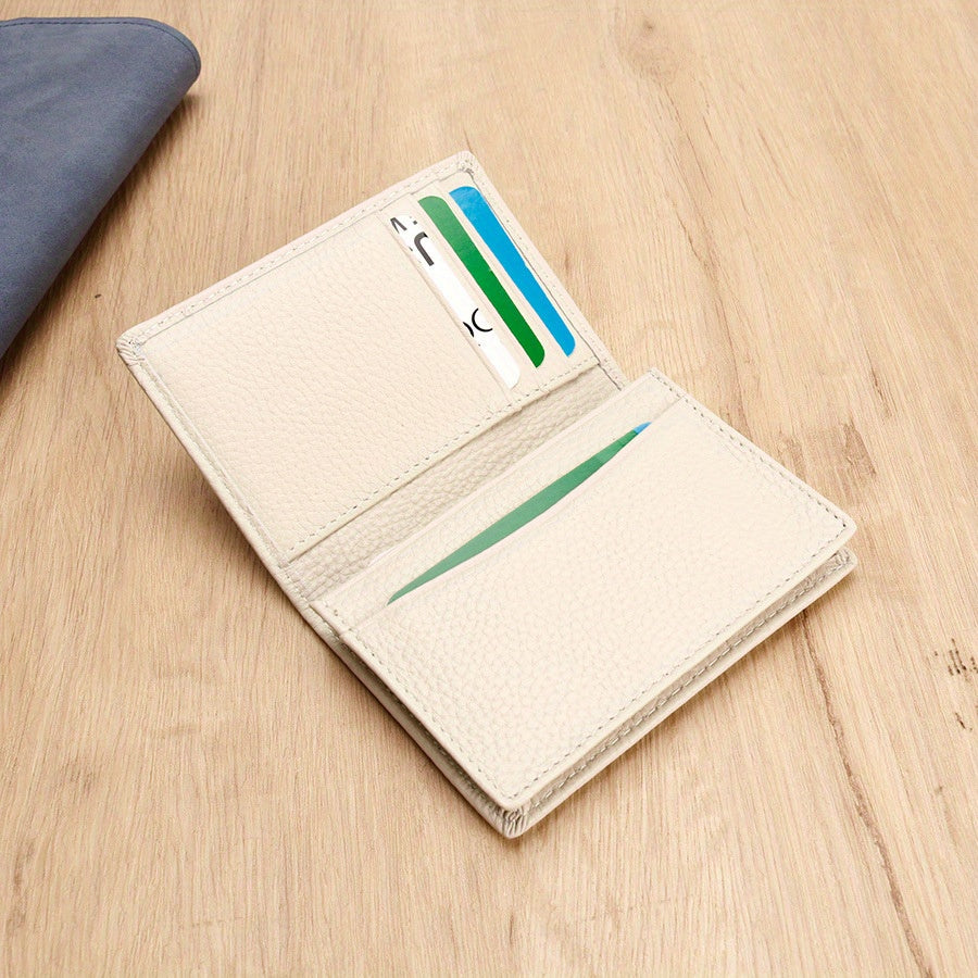 [1pc RFID Leather Wallet] 1pc Genuine Leather Rfid Blocking Wallet, Simple Thin Short Multifunctional ID Card Holder, Valentine'S Day Gift for Your Partner