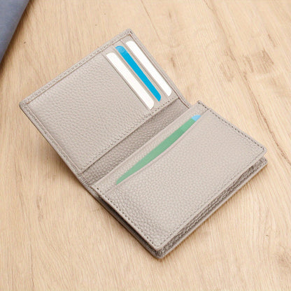 [1pc RFID Leather Wallet] 1pc Genuine Leather Rfid Blocking Wallet, Simple Thin Short Multifunctional ID Card Holder, Valentine'S Day Gift for Your Partner