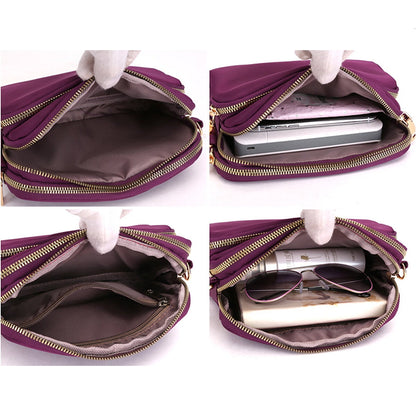 Small Crossbody Bag for Women Waterproof Shoulder Bag Casual Nylon Purse Handbag with Multi Pocket for Women Lady