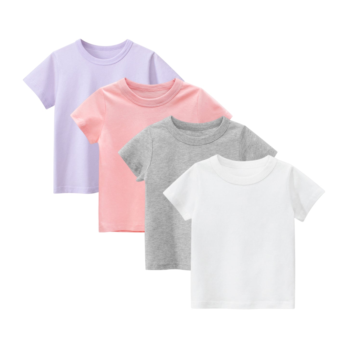 CHOYURME CHONYURM Toddler Girls Cotton Short Sleeve T-Shirt,Casual Daily Shirt for Kids,4-Pack,Sizes 2T-7T