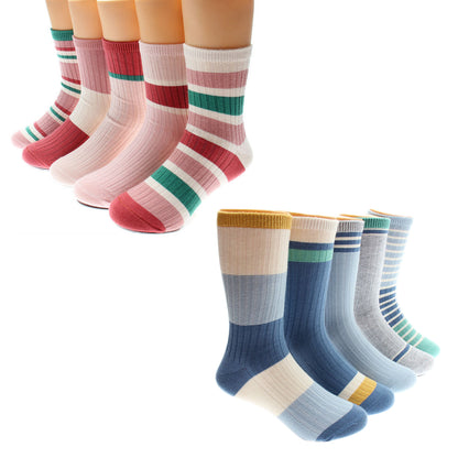 HuaAngel Boys Girls Socks 10 Pairs Long Socks Cotton Sports Socks 3-15Years