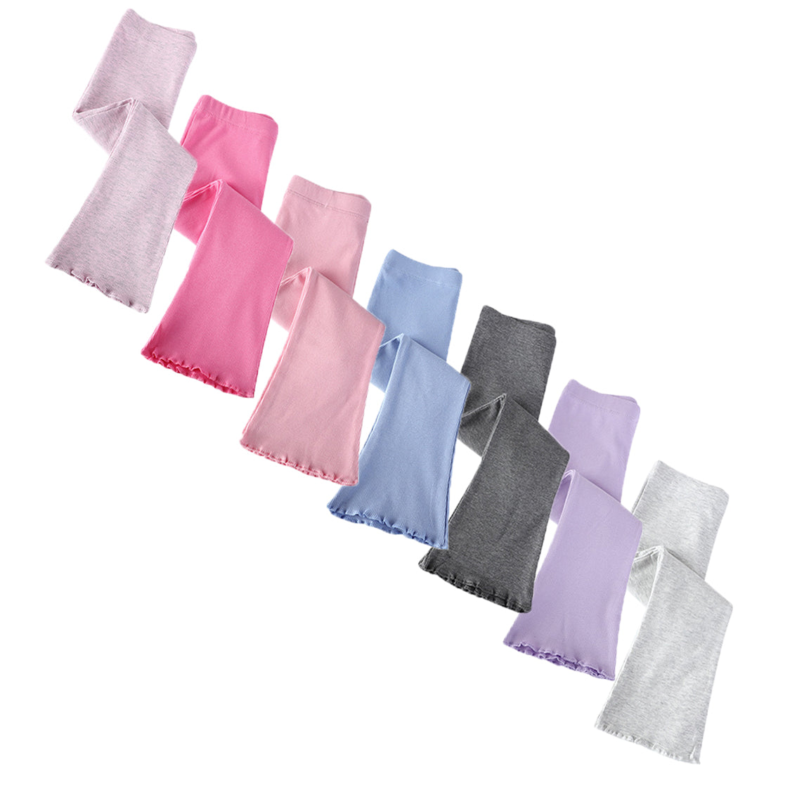 HuaAngel 4 Packs Girls Cotton Flare Leggings Soft and Stretch Flare Pants for Toddlers 2-7