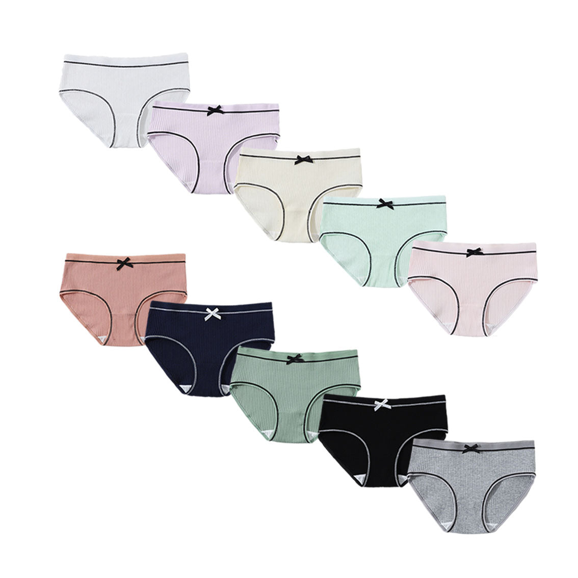 HuaAngel 10 Pack Girls Cotton Underwear Hipster Panties for Tweens and Teens Sizes S-XL