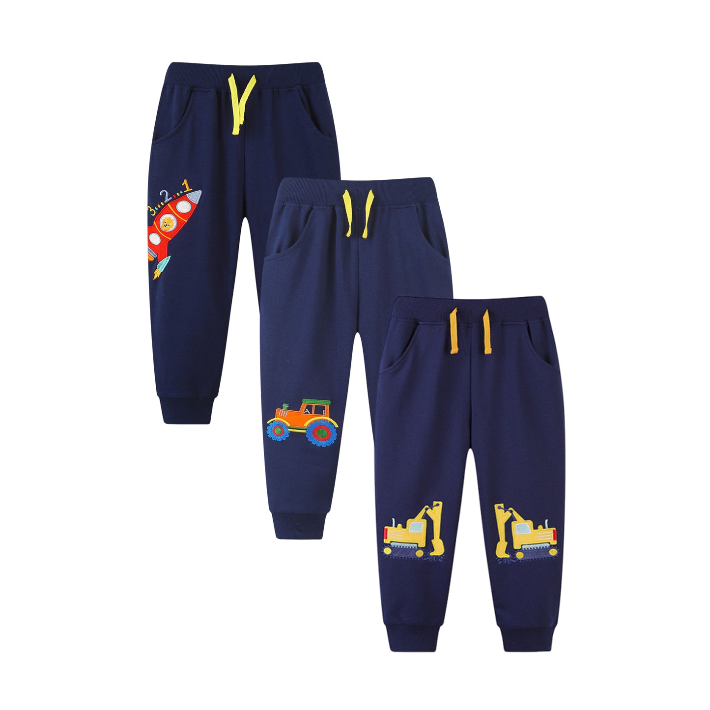 CHOYURME CHONYURM 3 Pack Toddler Boys Sweatpants Cotton Joggers Pants with Pocket and Drawstring