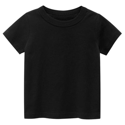 CHOYURME CHONYURM 7 Pack Toddler Boys Solid Short-Sleeve Tee Shirts 100% Cotton Crew Neck T-Shirt for Boys Girls Size 2-7T