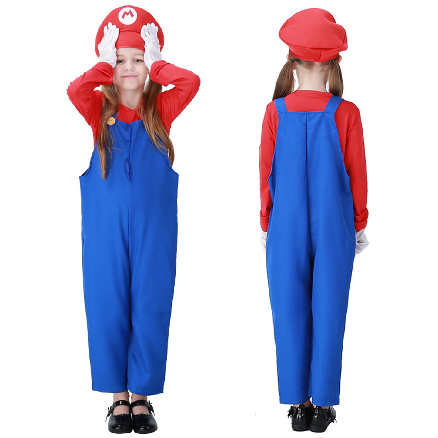 KAWELL Super Bros Costume for Adults Unisex Cap Gloves Fake Accessory Kit for Cosplay Halloween for Women Men