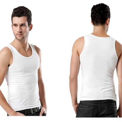 LOEL 3 Pack Men's Undershirts Crew Neck Sleeveless Athletic Workout Tank Top Sports Baselayer Running Compression Shirts