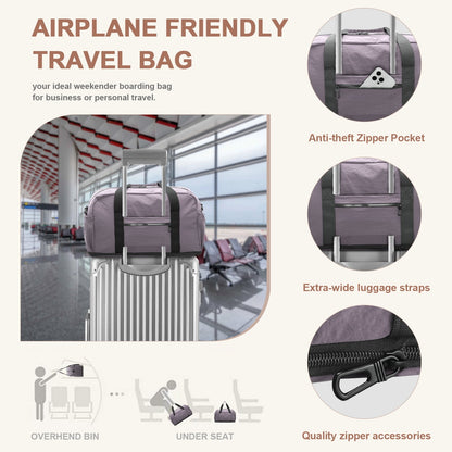 URSOFINE Nylon Duffle Bag, Lightweight Foldable Expandable Gym Bag with Wet Pocket & Luggage Sleeve, Large Capacity Carry On Travel Bag for Men Women, Ideal for Fitness Camping Weekend Getaways Green