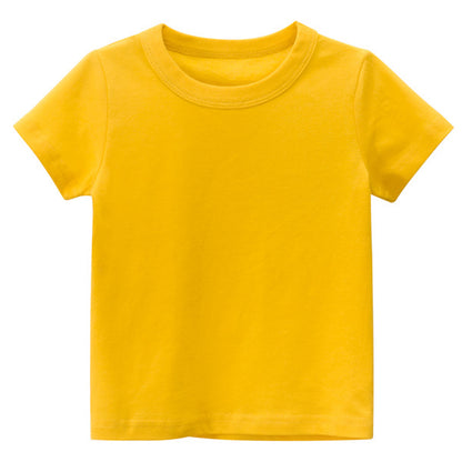 CHOYURME CHONYURM 7 Pack Toddler Boys Solid Short-Sleeve Tee Shirts 100% Cotton Crew Neck T-Shirt for Boys Girls Size 2-7T